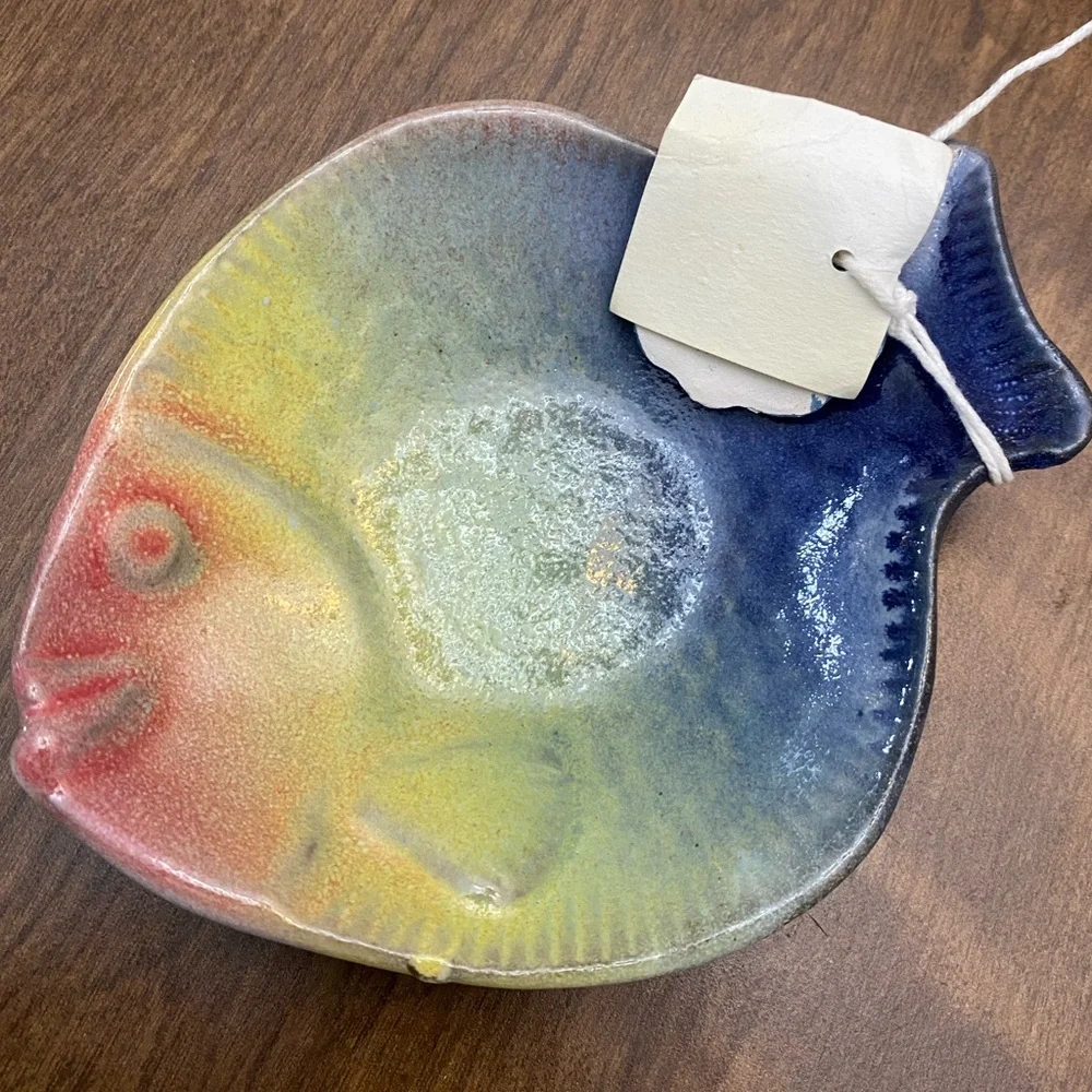 Red and Yellow Fish Decor Accessory with Shimmering Finish